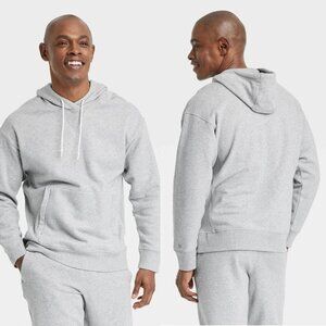 Small - Mens Cotton Fleece Hooded Sweatshirt - All In Motion - Gray